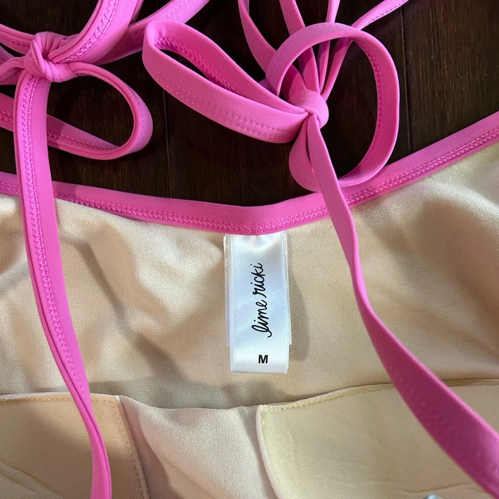 NWOT Lime Ricki Flower Check bikini top and bottom - Picture 3 of 5